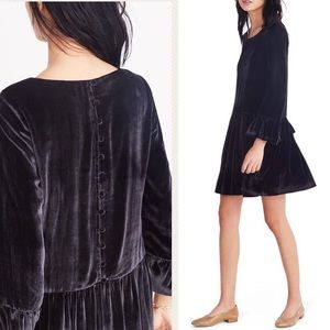 MADEWELL black velvet drop-waist dress